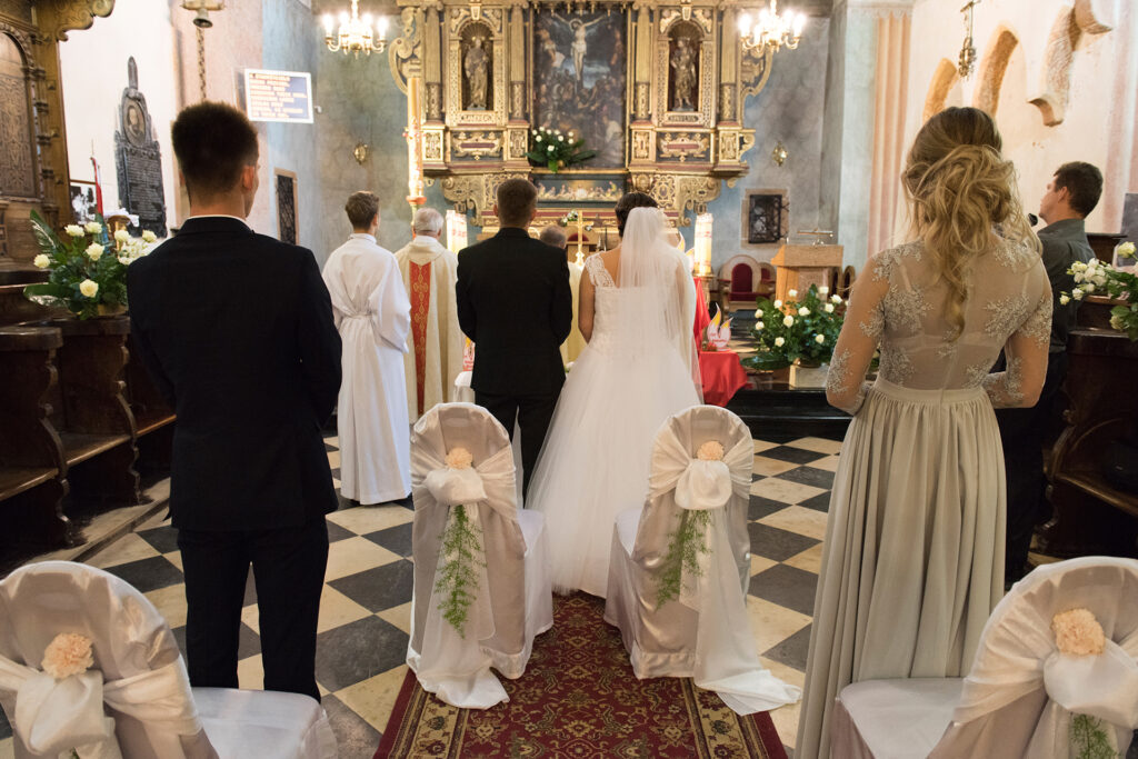 Ślub w Bazylice Św. Andrzeja Apostoła w Olkuszu, fotograf ślubny